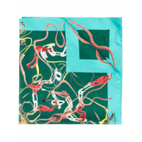 Maison Margiela Echarpe com estampa de corrente - Verde