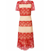 Maison Margiela floral embroidered midi dress - Vermelho