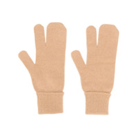 Maison Margiela knitted ribbed cuff gloves - Neutro
