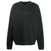 Maison Margiela Moletom com logo bordado - Preto