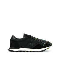 Maison Margiela paint splattered runner sneakers - Preto