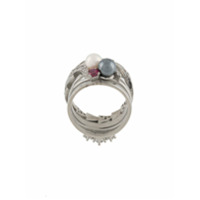 Maison Margiela pearl and gemstone ring - Metálico