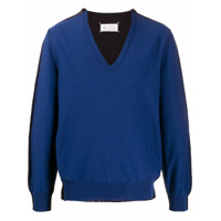 Maison Margiela Suéter bicolor com lã mista - Azul