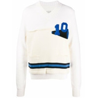 Maison Margiela Suéter com patch de número - Branco