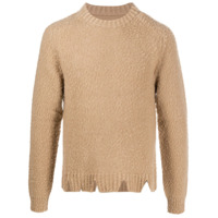 Maison Margiela Suéter de lã com barra destroyed - Marrom