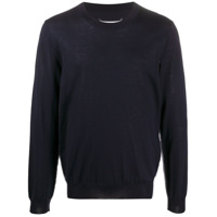 Maison Margiela Suéter decote careca com logo - Azul