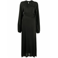 Maison Margiela Vestido longo com detalhe torcido na gola - Preto