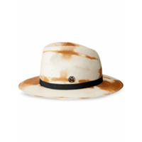 Maison Michel Bettina tie-dye fedora straw hat - Branco