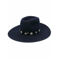 Maison Michel button-embellished hat - Azul