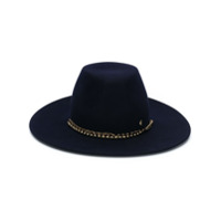 Maison Michel chain-detail fedora hat - Azul