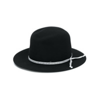 Maison Michel Chapéu André com laço e logo - Preto