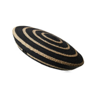 Maison Michel Idaho striped straw beret - Preto