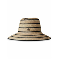 Maison Michel Kate striped straw hat - Neutro