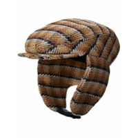 Maison Michel Wyatt striped beanie hat - Neutro