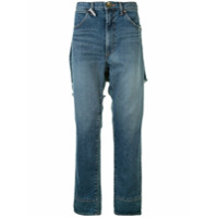 Maison Mihara Yasuhiro Calça jeans reta Broken Docking - Azul