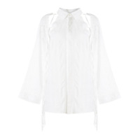 Maison Mihara Yasuhiro Camisa mangas longas com franjas - Branco