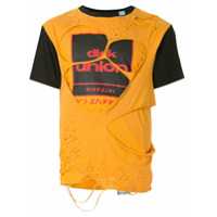 Maison Mihara Yasuhiro Camiseta laranja com acabamento puído