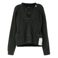 Maison Mihara Yasuhiro Cardigan gola V com patch de logo - Preto