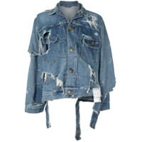 Maison Mihara Yasuhiro Jaqueta jeans Broken Layer - Azul