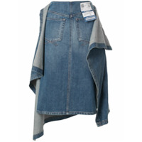 Maison Mihara Yasuhiro Saia jeans assimétrica - Azul