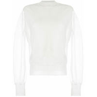 Mame Kurogouchi Suéter translúcido de tricô - Branco
