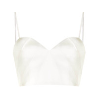 Manning Cartell Blusa cropped com bustier - Branco