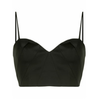 Manning Cartell Blusa cropped com bustier - Preto