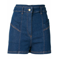 Manning Cartell Short jeans slim com cintura alta - Azul