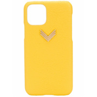Manokhi Capa para iPhone 11 Pro de couro granulado - Amarelo