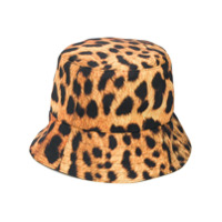 Manokhi Chapéu bucket com estampa de leopardo - Amarelo