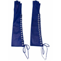 Manokhi Par de luvas com recortes vazados - Azul