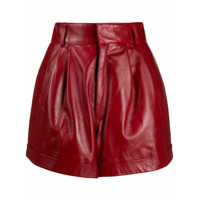Manokhi Short cintura alta com barra dobrada - Vermelho