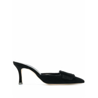 Manolo Blahnik Mule bico fino com fivela - Preto