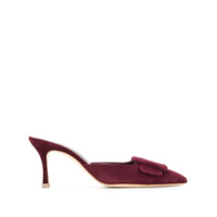 Manolo Blahnik Mule bico fino com fivela - Roxo