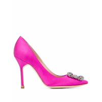 Manolo Blahnik Scarpin Hangisi de seda com salto 105mm - Rosa