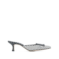 Manolo Blahnik Scarpin Maysale com estampa de poás e salto 50mm - Preto