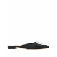 Manolo Blahnik Slipper Maysale com cristais na fivela - Preto