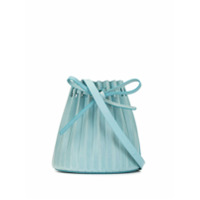 Mansur Gavriel Bolsa bucket de couro com pregas - Azul