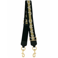 Marc Jacobs Alça com listra de logo - Metálico