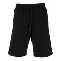 Marcelo Burlon County of Milan Bermuda com cordão de ajuste de algodão - Preto