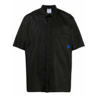 Marcelo Burlon County of Milan Camisa com estampa de logo e acabamento engomado - Preto