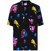 Marcelo Burlon County of Milan Camisa com estampa gráfica Crazy Faces - Preto