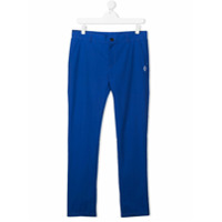 Marcelo Burlon County Of Milan Kids Calça chino com logo bordado - Azul