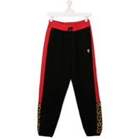 Marcelo Burlon County Of Milan Kids Calça jogger bicolor - Preto