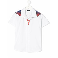 Marcelo Burlon County Of Milan Kids Camisa mangas curtas com estampa de plumas - Branco