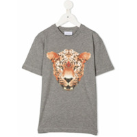 Marcelo Burlon County Of Milan Kids Camiseta de algodão com estampa de leopardo - Cinza