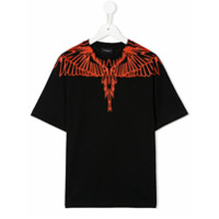 Marcelo Burlon County Of Milan Kids Camiseta decote careca com estampa de asas - Preto