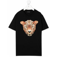 Marcelo Burlon County Of Milan Kids Camiseta decote careca com estampa de leopardo - Preto