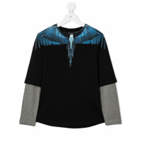 Marcelo Burlon County Of Milan Kids Camiseta mangas longas com estampa de asas - Preto