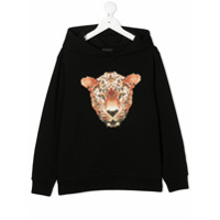 Marcelo Burlon County Of Milan Kids Moletom com capuz e estampa de leopardo - Preto